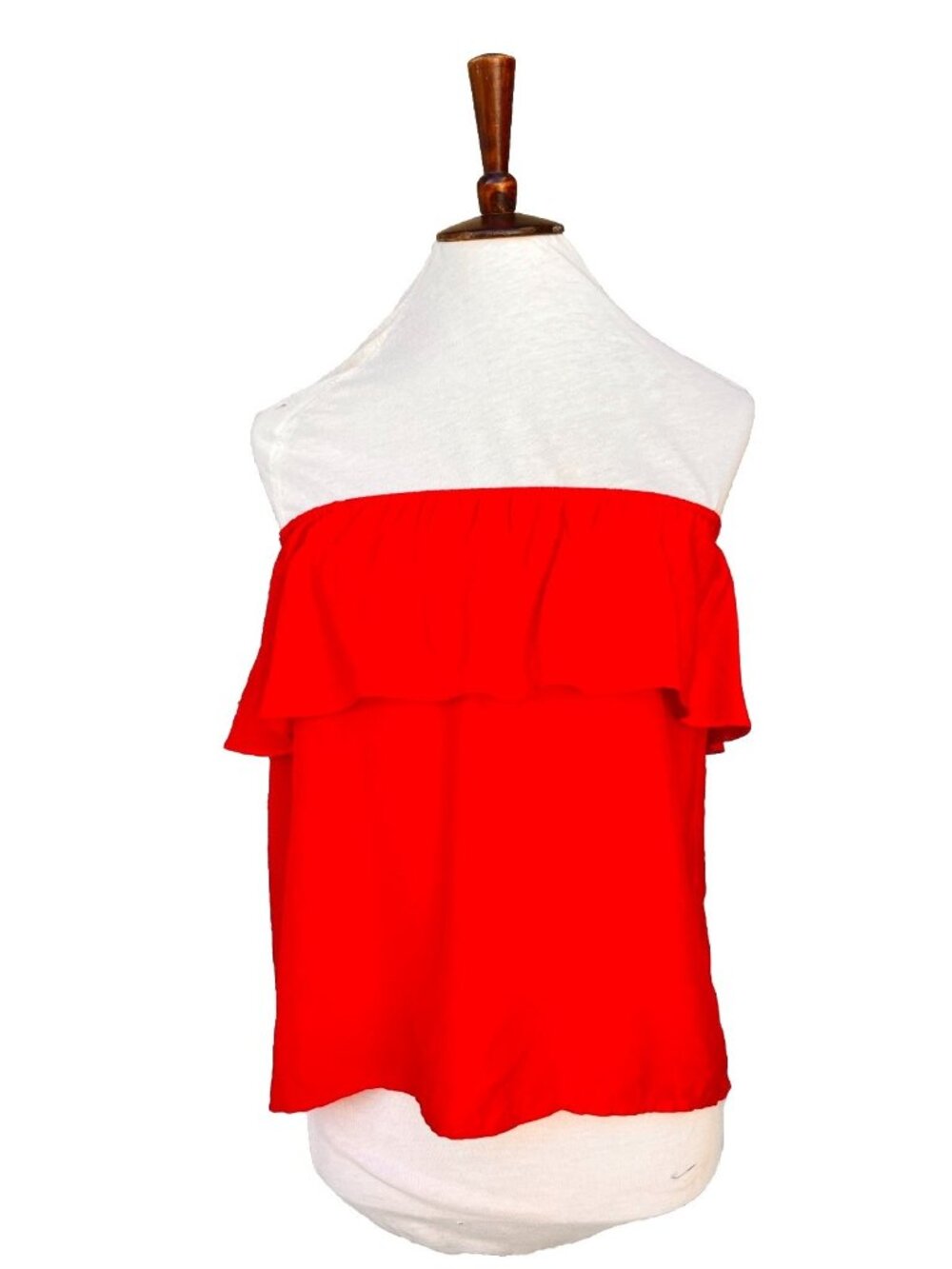 Nasty Gal Private Practice Strapless Ruffle Tube Top Red Size M Women's NWT - Picture 6 of 13